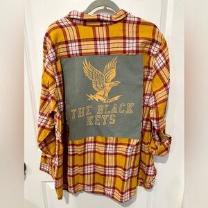 THE BLACK KEYS tshirt upcycled flannel shirt 3X